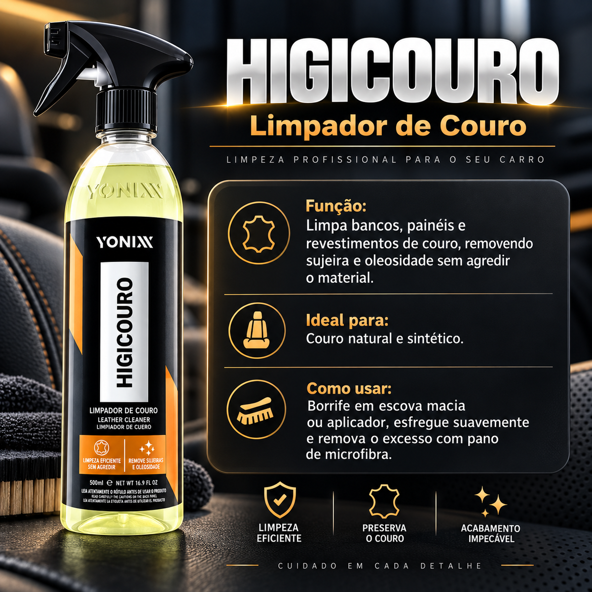 Kit Vonixx Full Detail 11 em 1 + Snow Foam – Limpeza Automotiva Completa