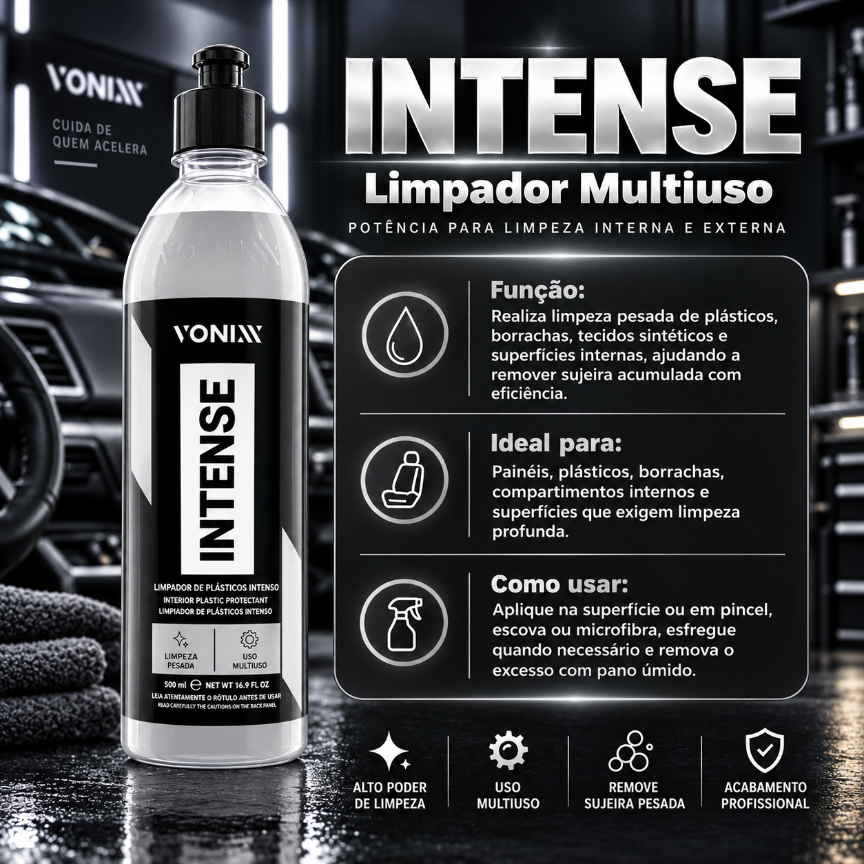 Kit Vonixx Full Detail 11 em 1 + Snow Foam – Limpeza Automotiva Completa